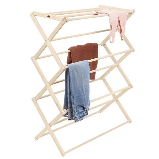 Large Flat-Top Clothes Drying Rack – Solid Maple Hardwood